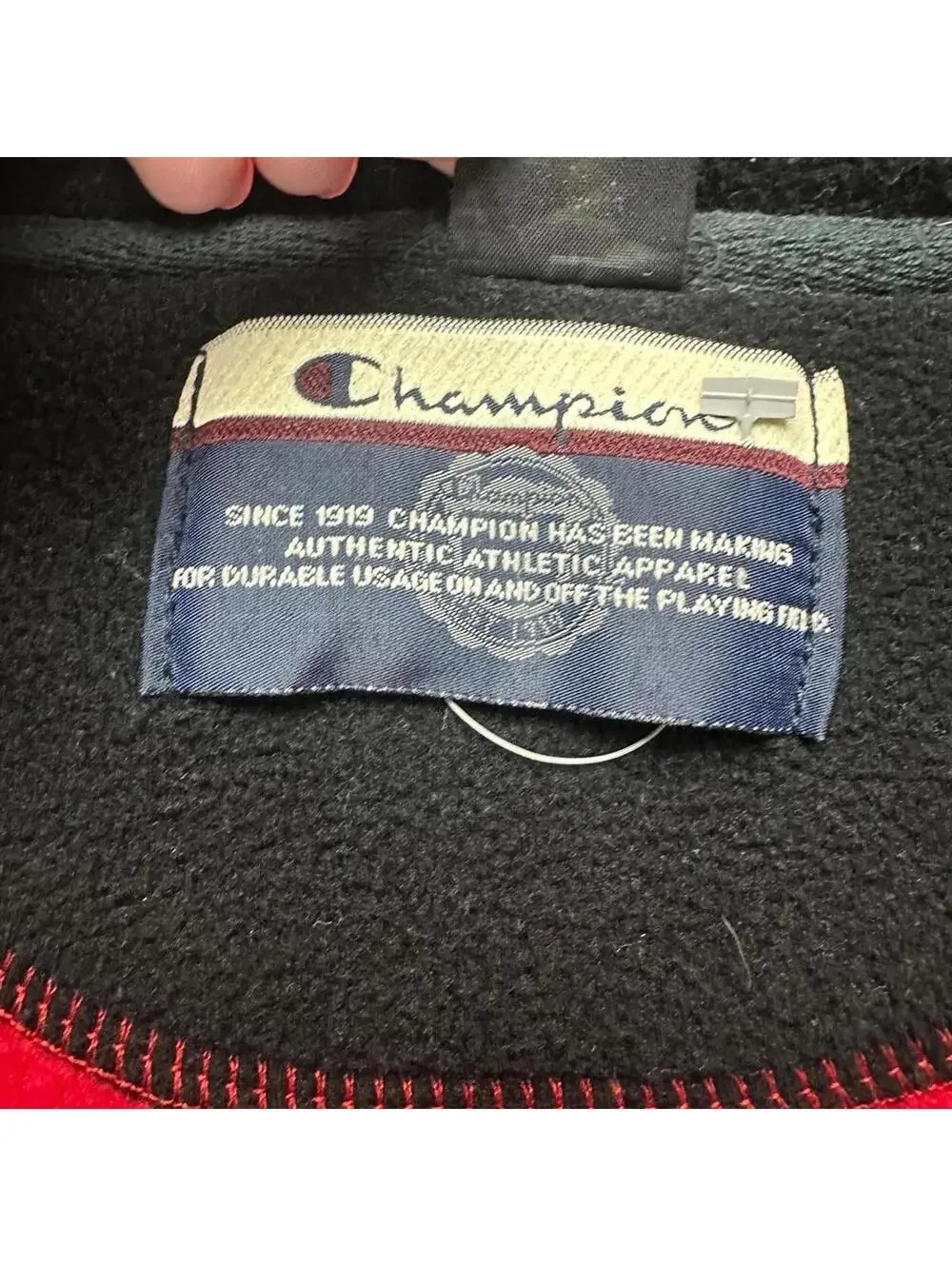 Vintage Champion Red Fleece Vest (L)